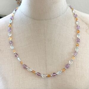 Vintage Rainbow Fluorite Beaded Necklace